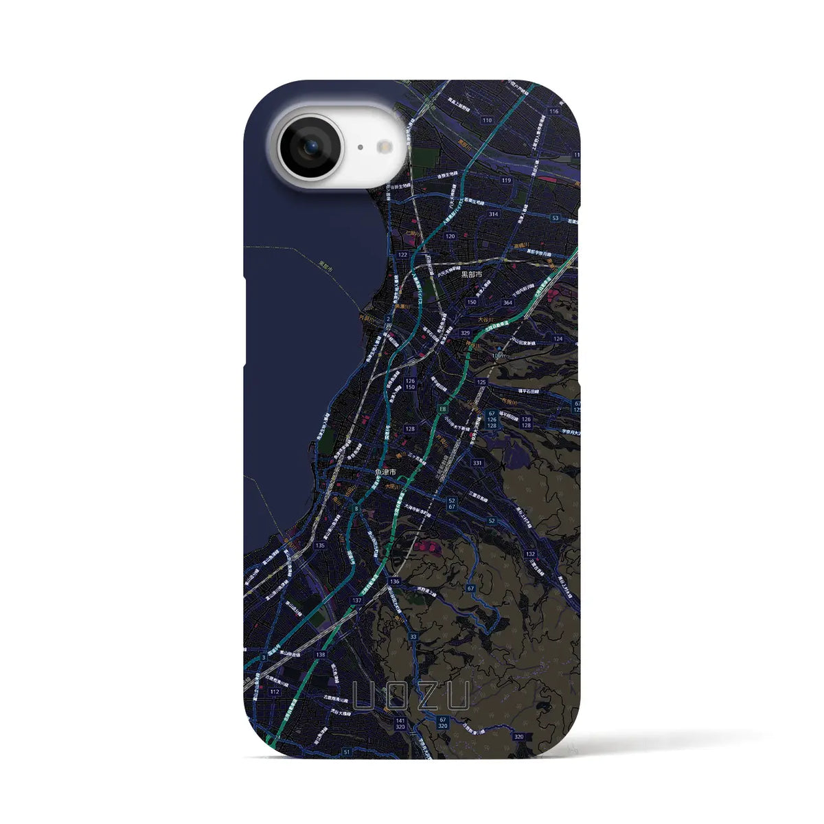 【魚津（富山県）】地図柄iPhoneケース（バックカバータイプ）