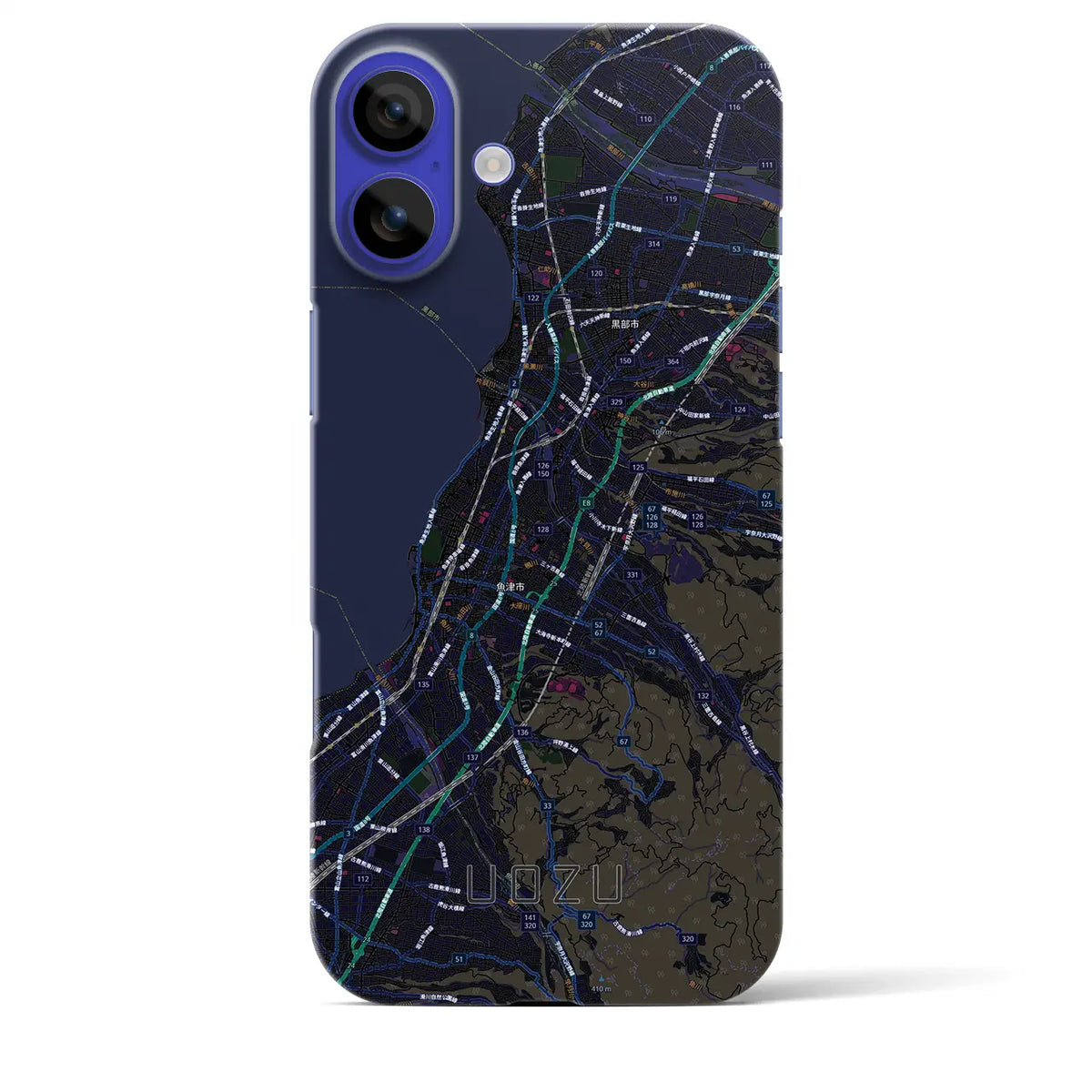 【魚津（富山県）】地図柄iPhoneケース（バックカバータイプ）