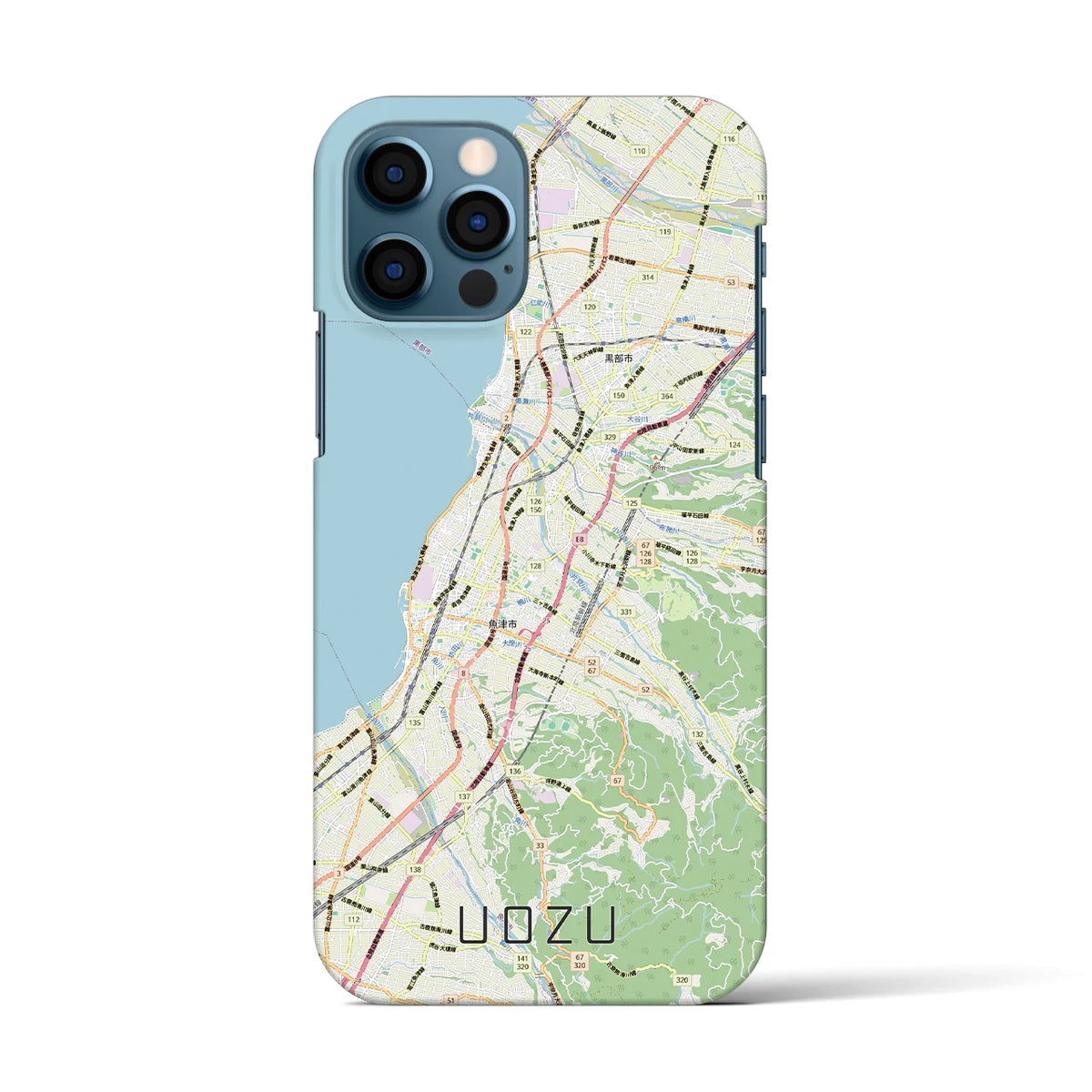 【魚津（富山県）】地図柄iPhoneケース（バックカバータイプ）