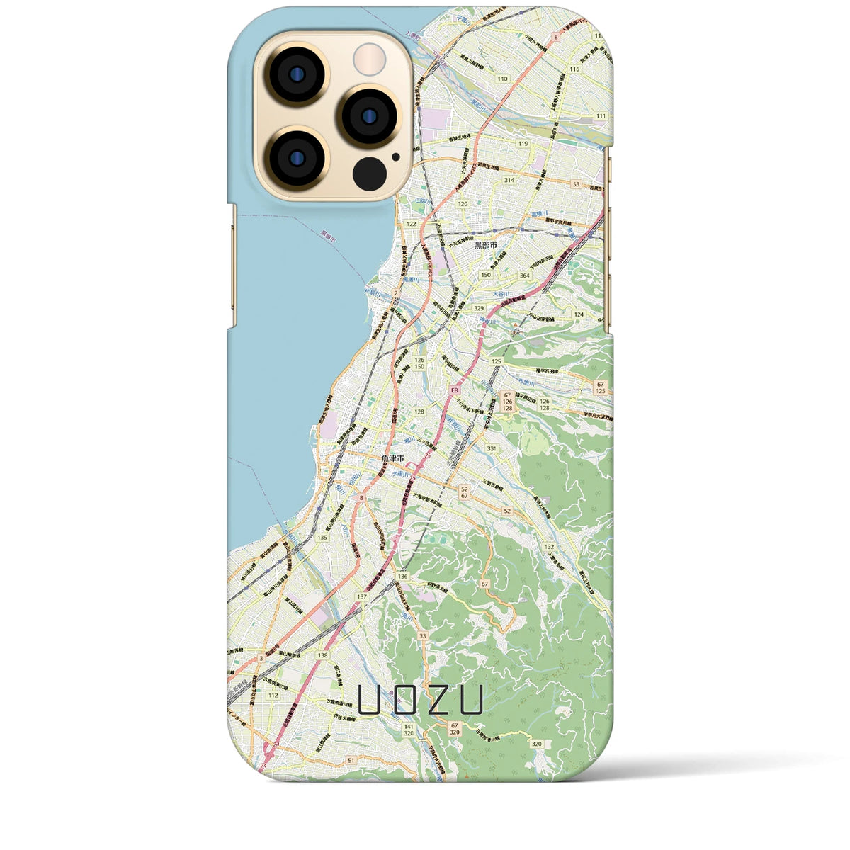 【魚津（富山県）】地図柄iPhoneケース（バックカバータイプ）