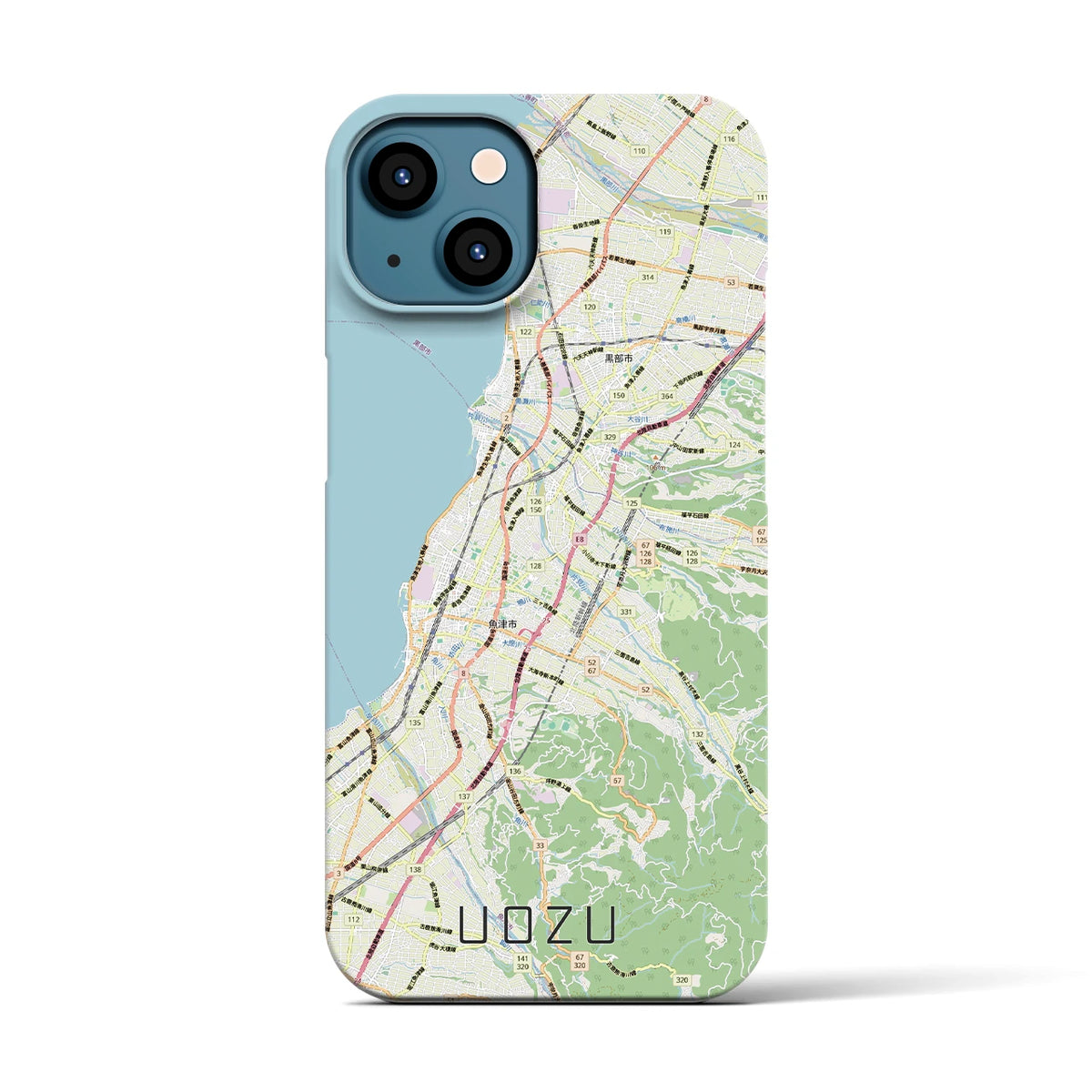 【魚津（富山県）】地図柄iPhoneケース（バックカバータイプ）