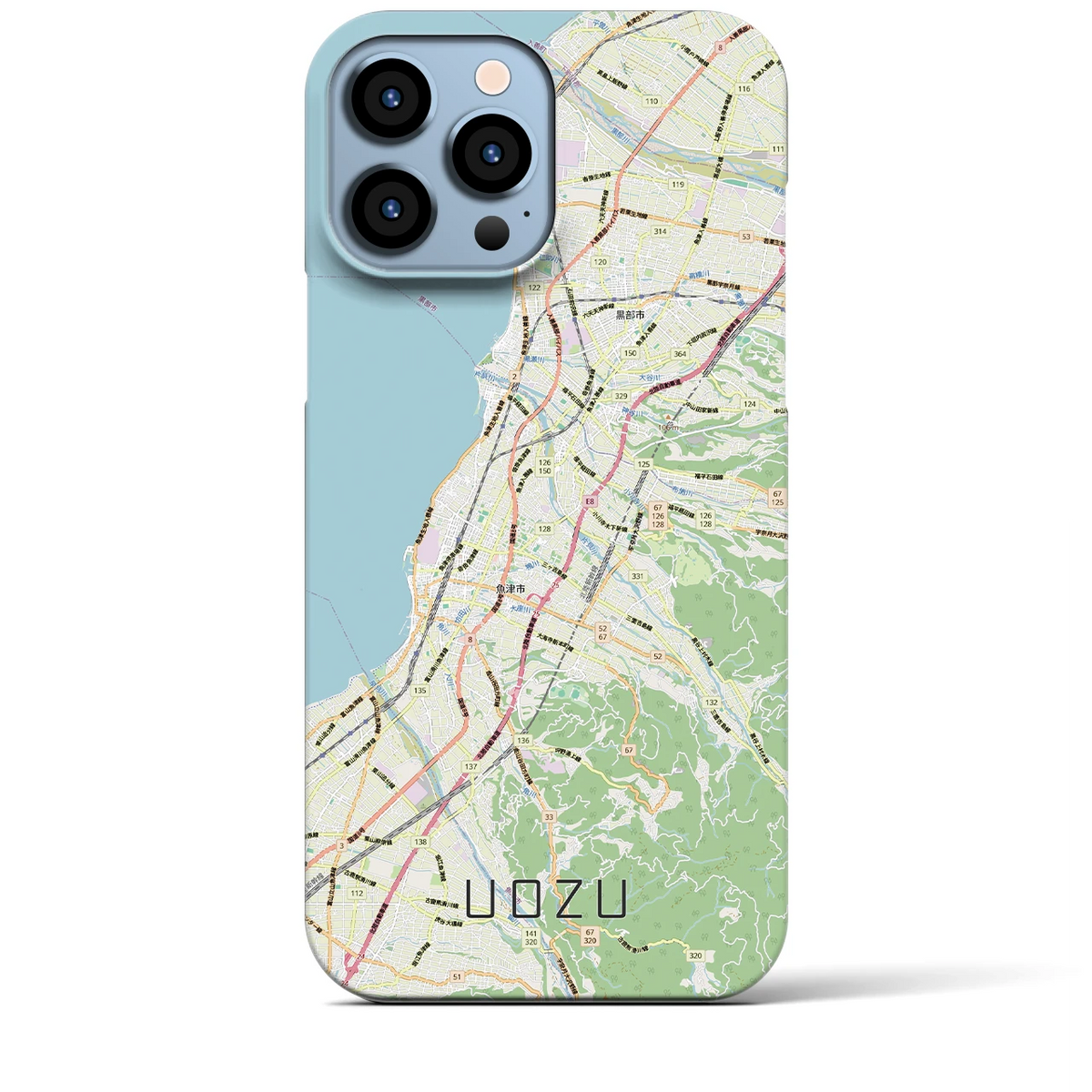 【魚津（富山県）】地図柄iPhoneケース（バックカバータイプ）