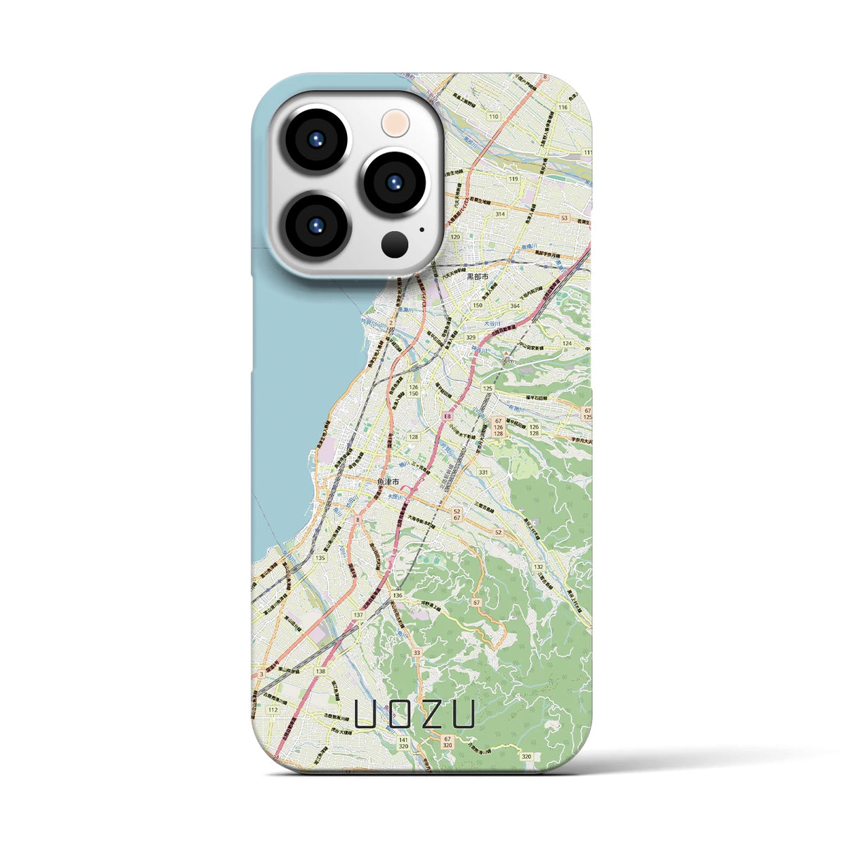 【魚津（富山県）】地図柄iPhoneケース（バックカバータイプ）