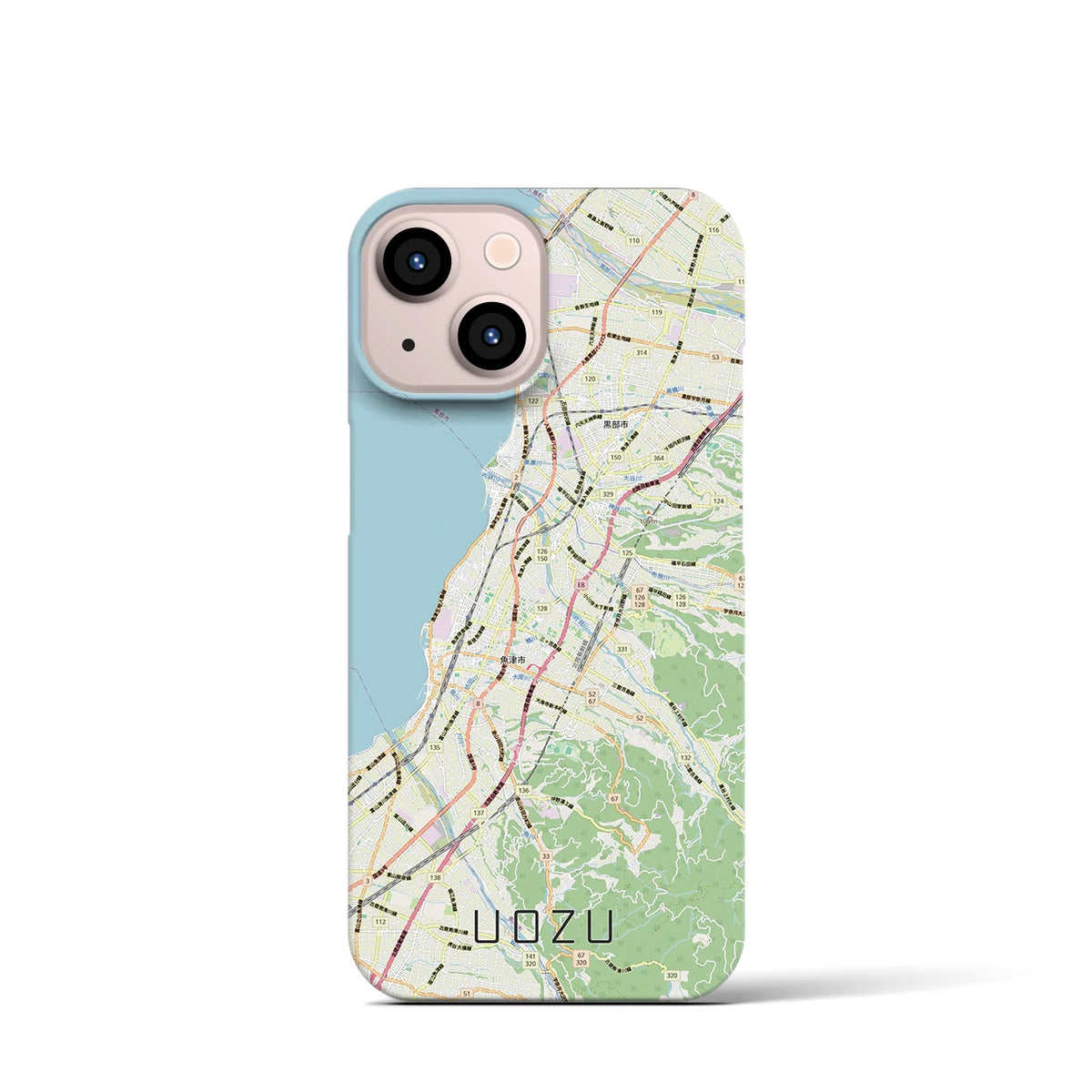 【魚津（富山県）】地図柄iPhoneケース（バックカバータイプ）