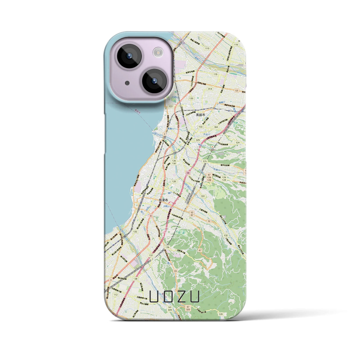 【魚津（富山県）】地図柄iPhoneケース（バックカバータイプ）