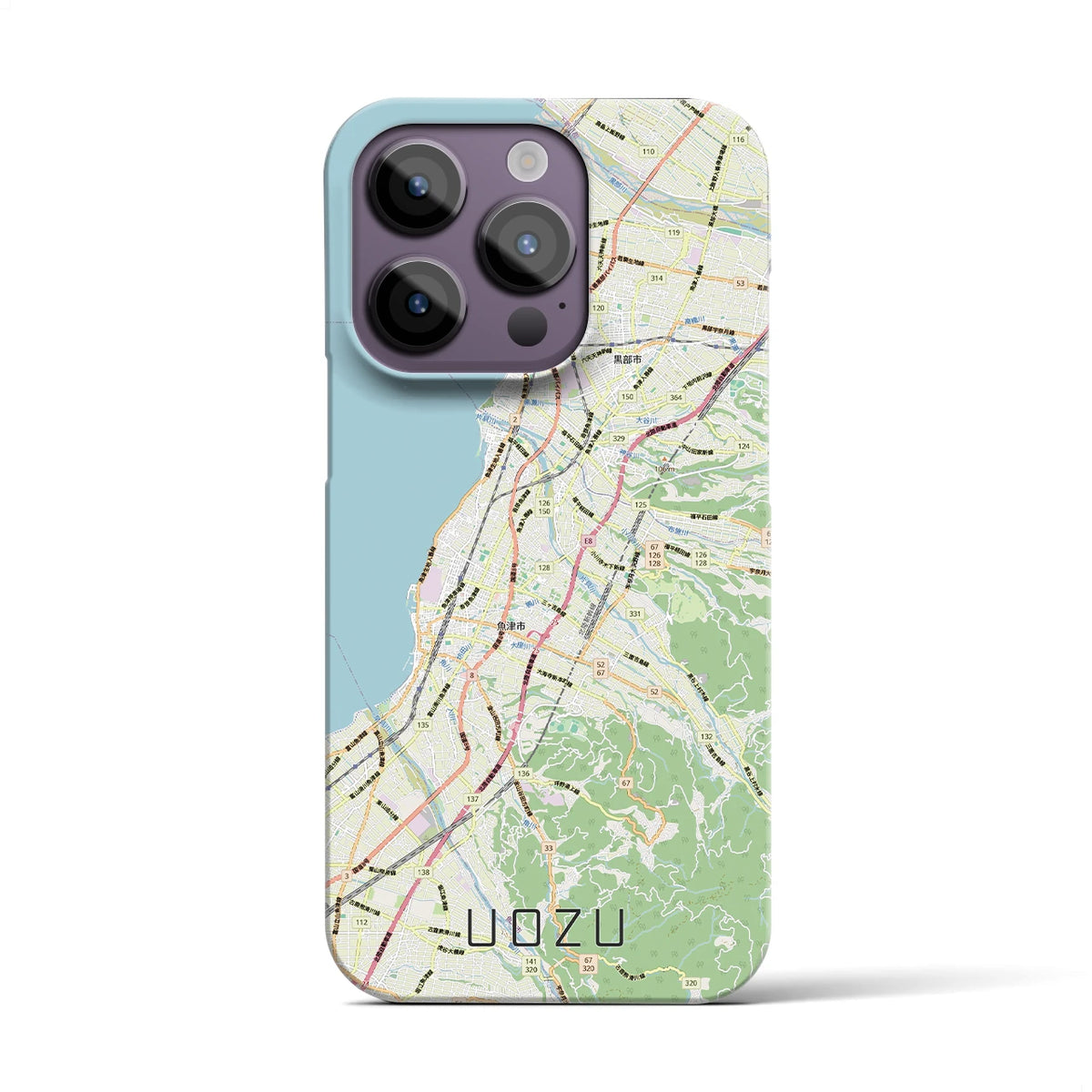 【魚津（富山県）】地図柄iPhoneケース（バックカバータイプ）