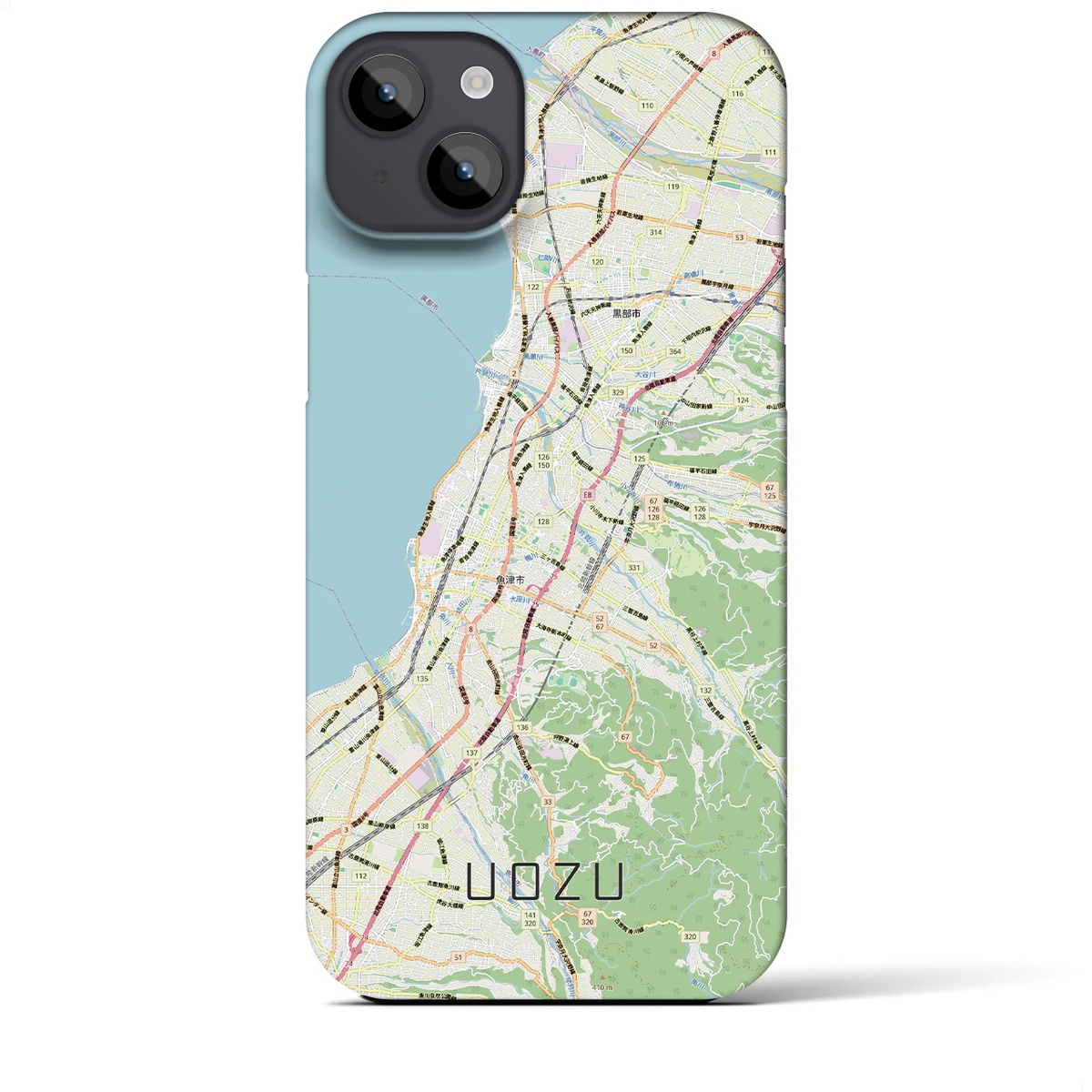 【魚津（富山県）】地図柄iPhoneケース（バックカバータイプ）