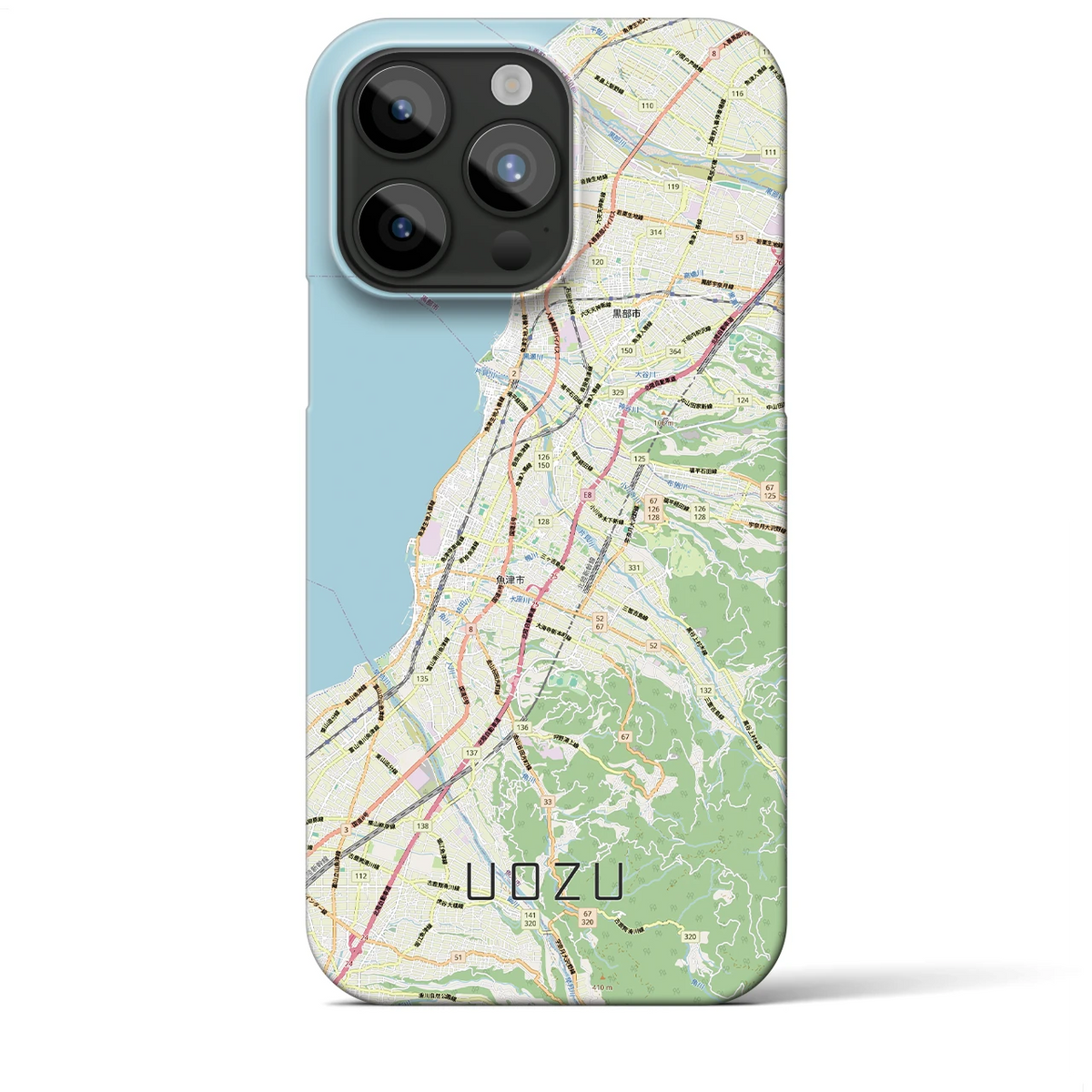 【魚津（富山県）】地図柄iPhoneケース（バックカバータイプ）