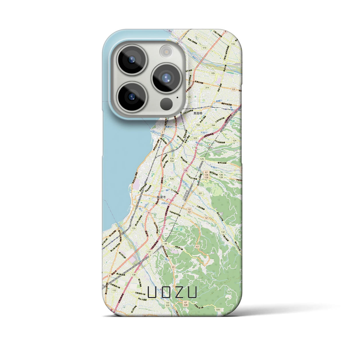 【魚津（富山県）】地図柄iPhoneケース（バックカバータイプ）