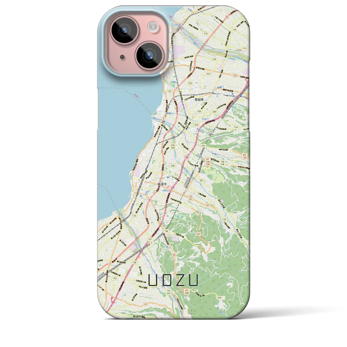 【魚津（富山県）】地図柄iPhoneケース（バックカバータイプ）