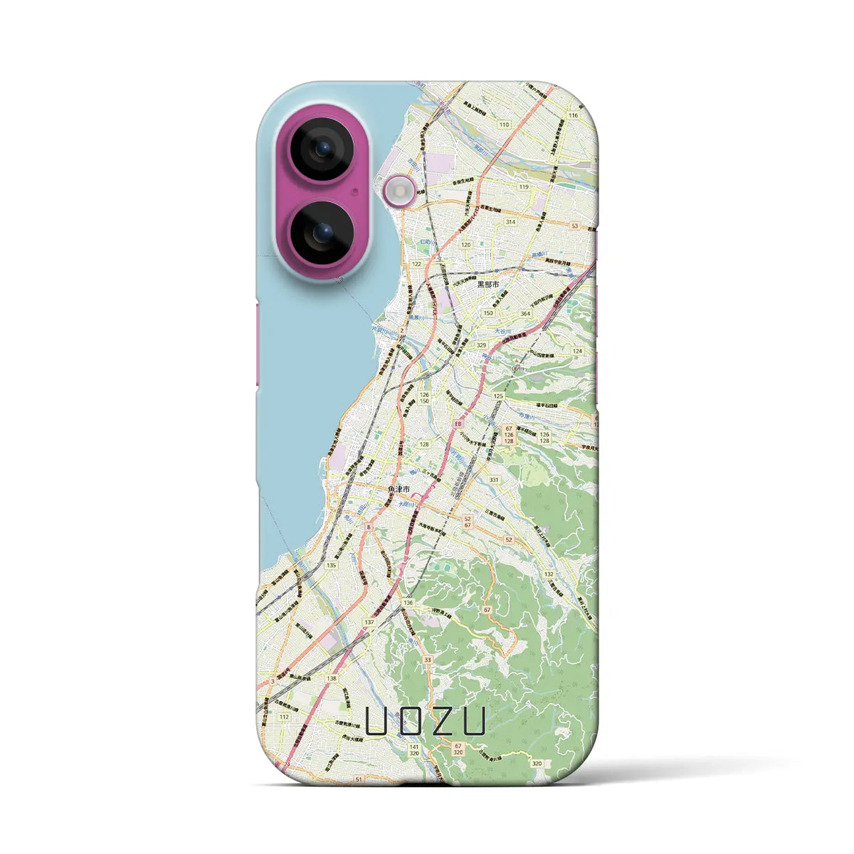 【魚津（富山県）】地図柄iPhoneケース（バックカバータイプ）