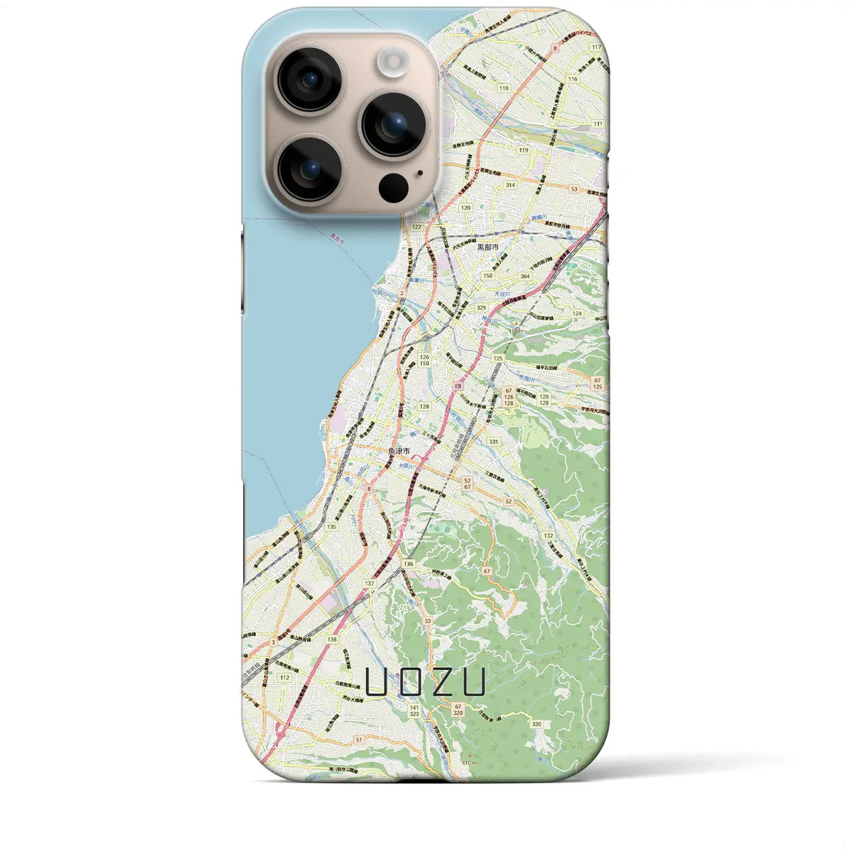 【魚津（富山県）】地図柄iPhoneケース（バックカバータイプ）