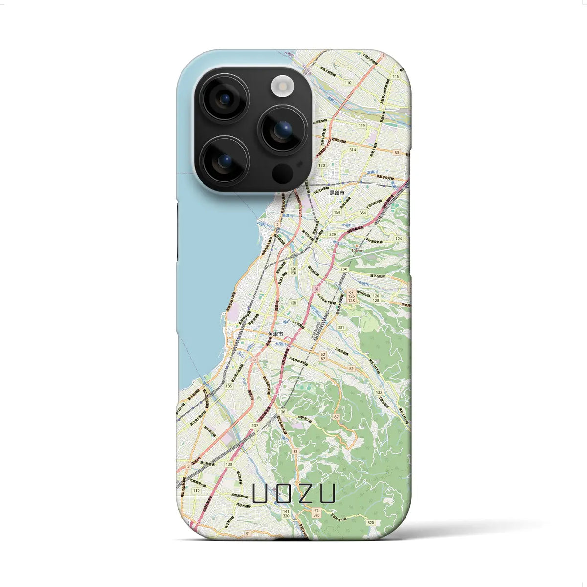 【魚津（富山県）】地図柄iPhoneケース（バックカバータイプ）