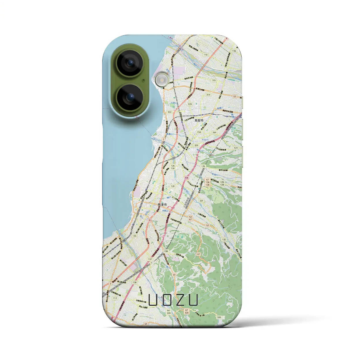 【魚津（富山県）】地図柄iPhoneケース（バックカバータイプ）