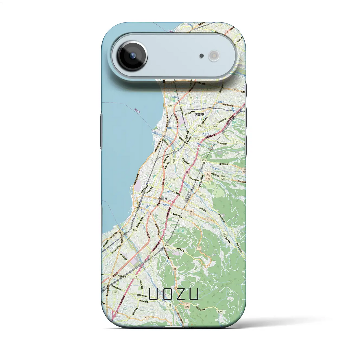【魚津（富山県）】地図柄iPhoneケース（バックカバータイプ）