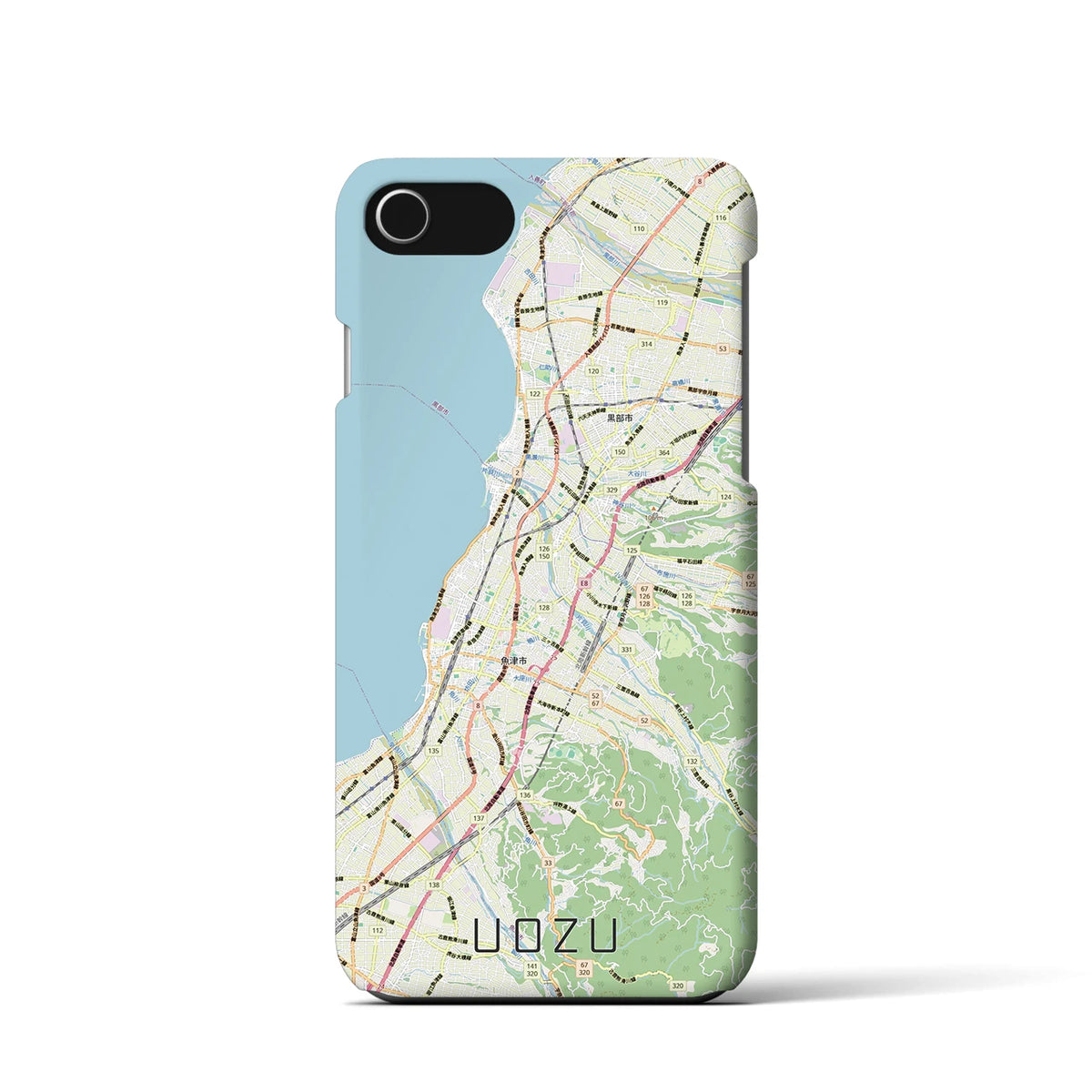 【魚津（富山県）】地図柄iPhoneケース（バックカバータイプ）