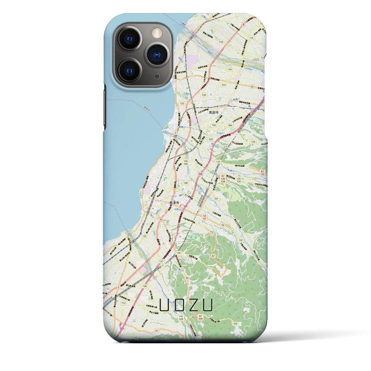 【魚津（富山県）】地図柄iPhoneケース（バックカバータイプ）