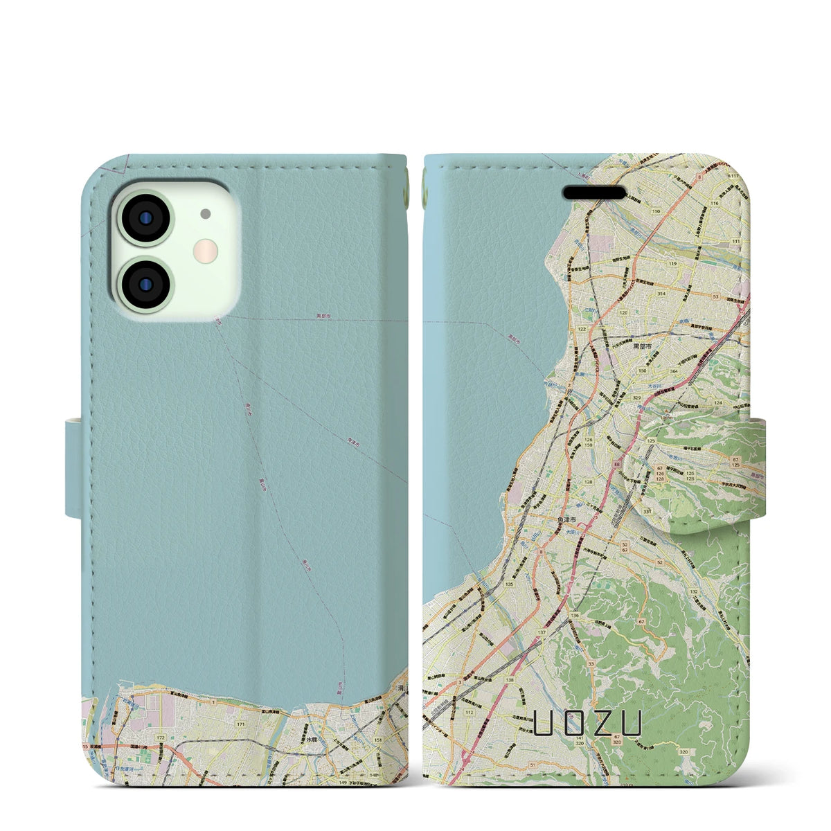 【魚津（富山県）】地図柄iPhoneケース（手帳タイプ）