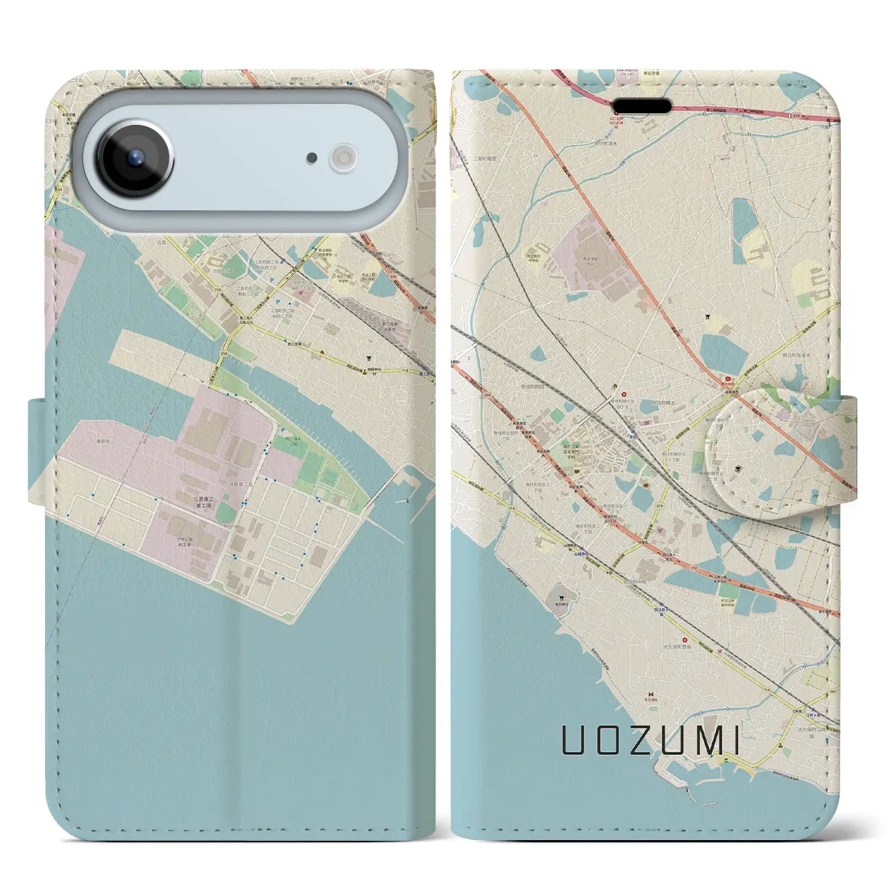 【魚住（兵庫県）】地図柄iPhoneケース（手帳タイプ）