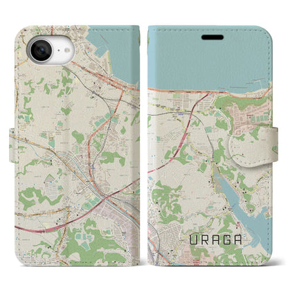 【浦賀（神奈川県）】地図柄iPhoneケース（手帳タイプ）