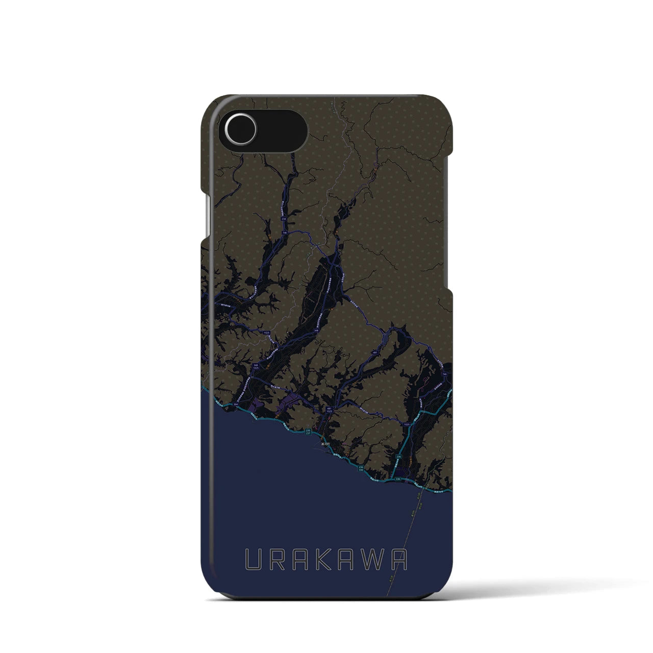 【浦河（北海道）】地図柄iPhoneケース（バックカバータイプ）