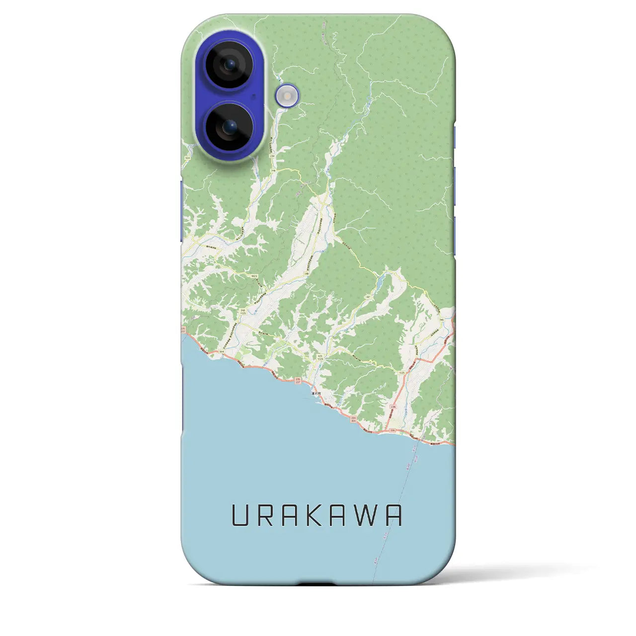 【浦河（北海道）】地図柄iPhoneケース（バックカバータイプ）ナチュラル・iPhone 16 Pro Max 用