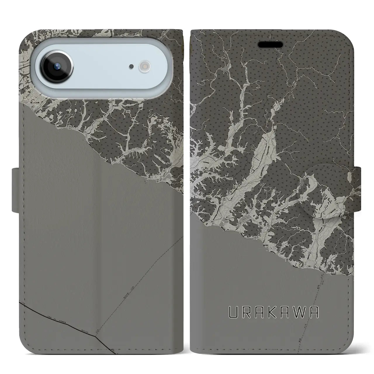 【浦河（北海道）】地図柄iPhoneケース（手帳タイプ）