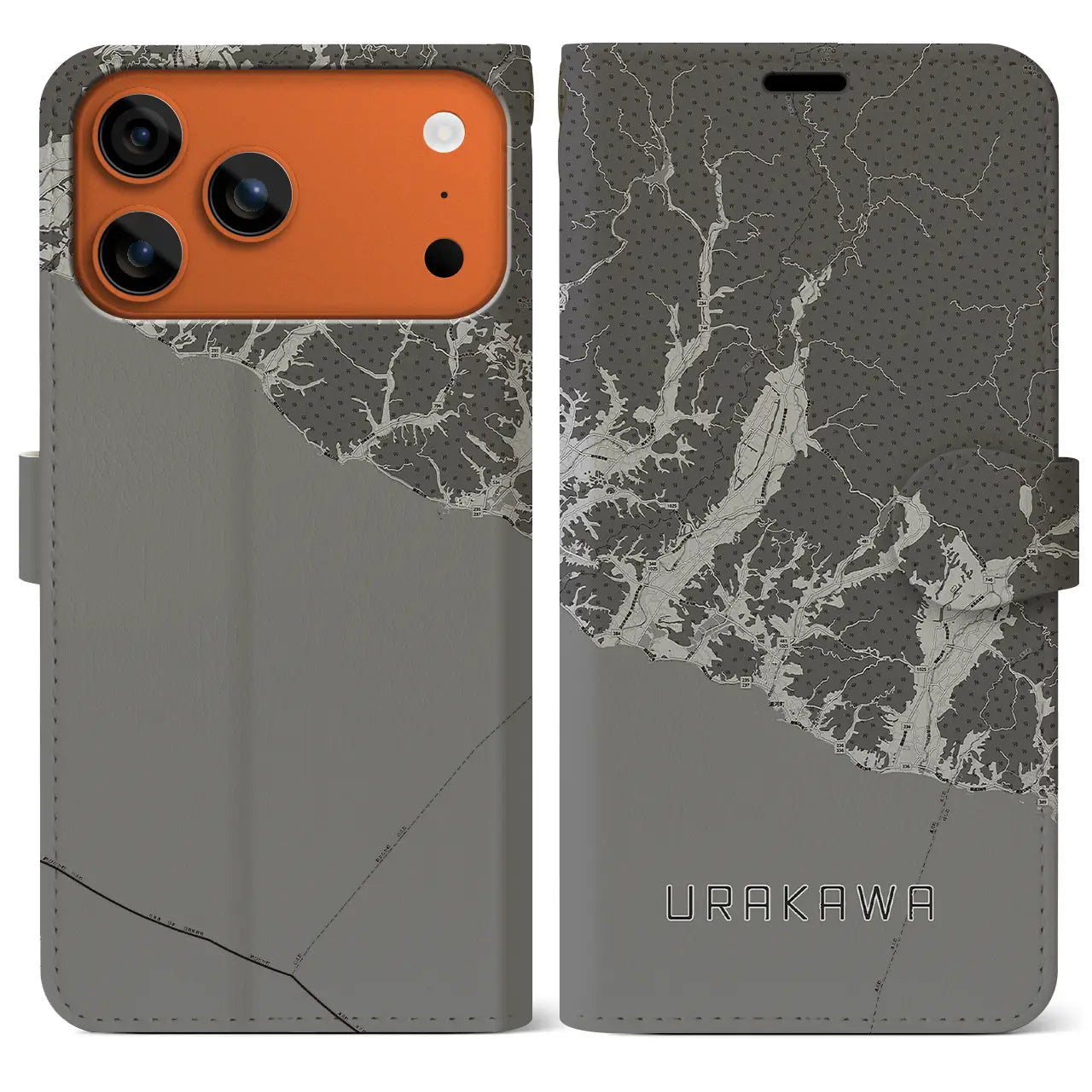 【浦河（北海道）】地図柄iPhoneケース（手帳タイプ）