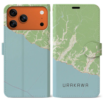 【浦河（北海道）】地図柄iPhoneケース（手帳タイプ）