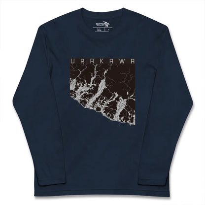 【浦河（北海道）】地図柄ロングスリーブTシャツ
