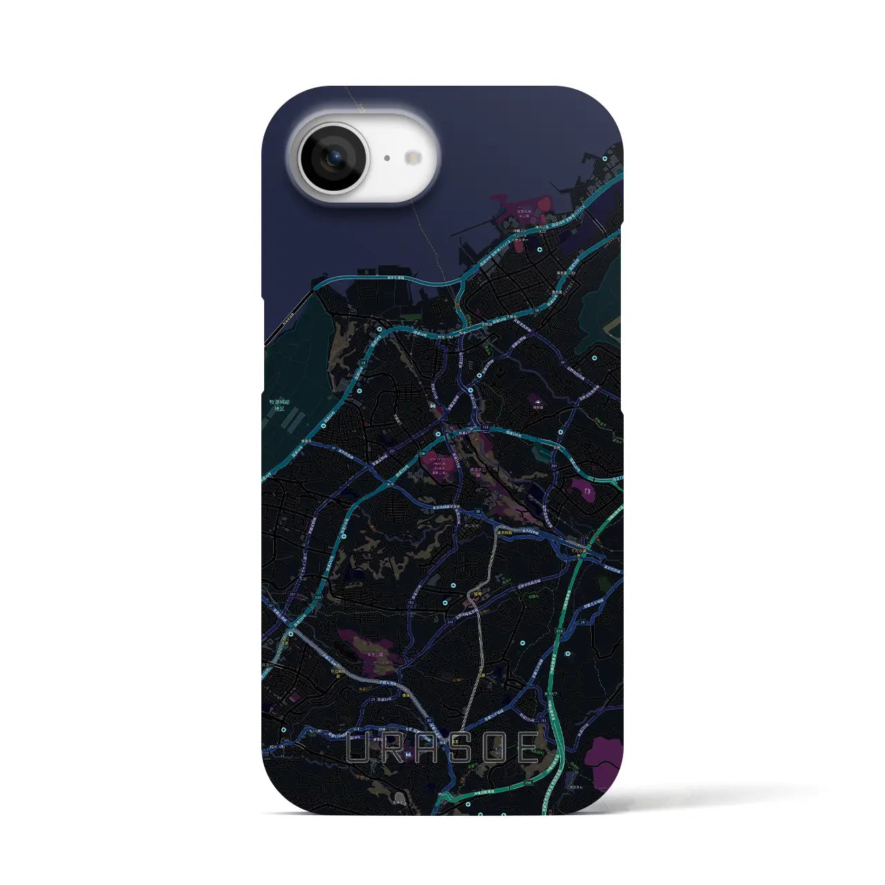 【浦添（沖縄県）】地図柄iPhoneケース（バックカバータイプ）