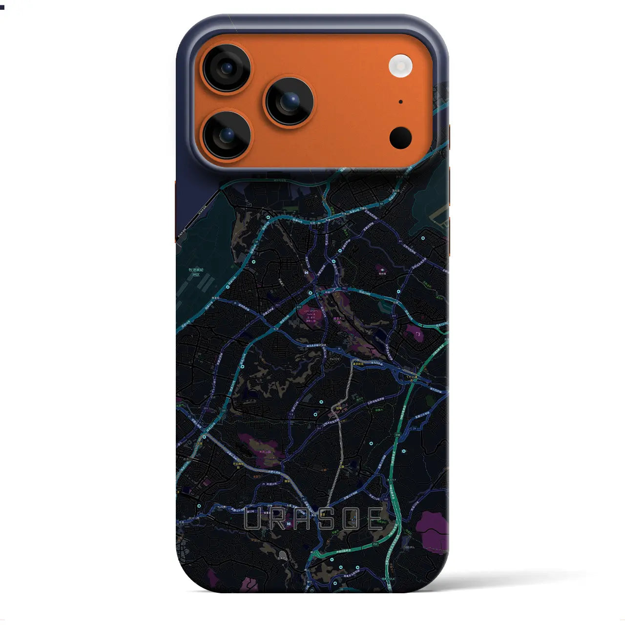 【浦添（沖縄県）】地図柄iPhoneケース（バックカバータイプ）