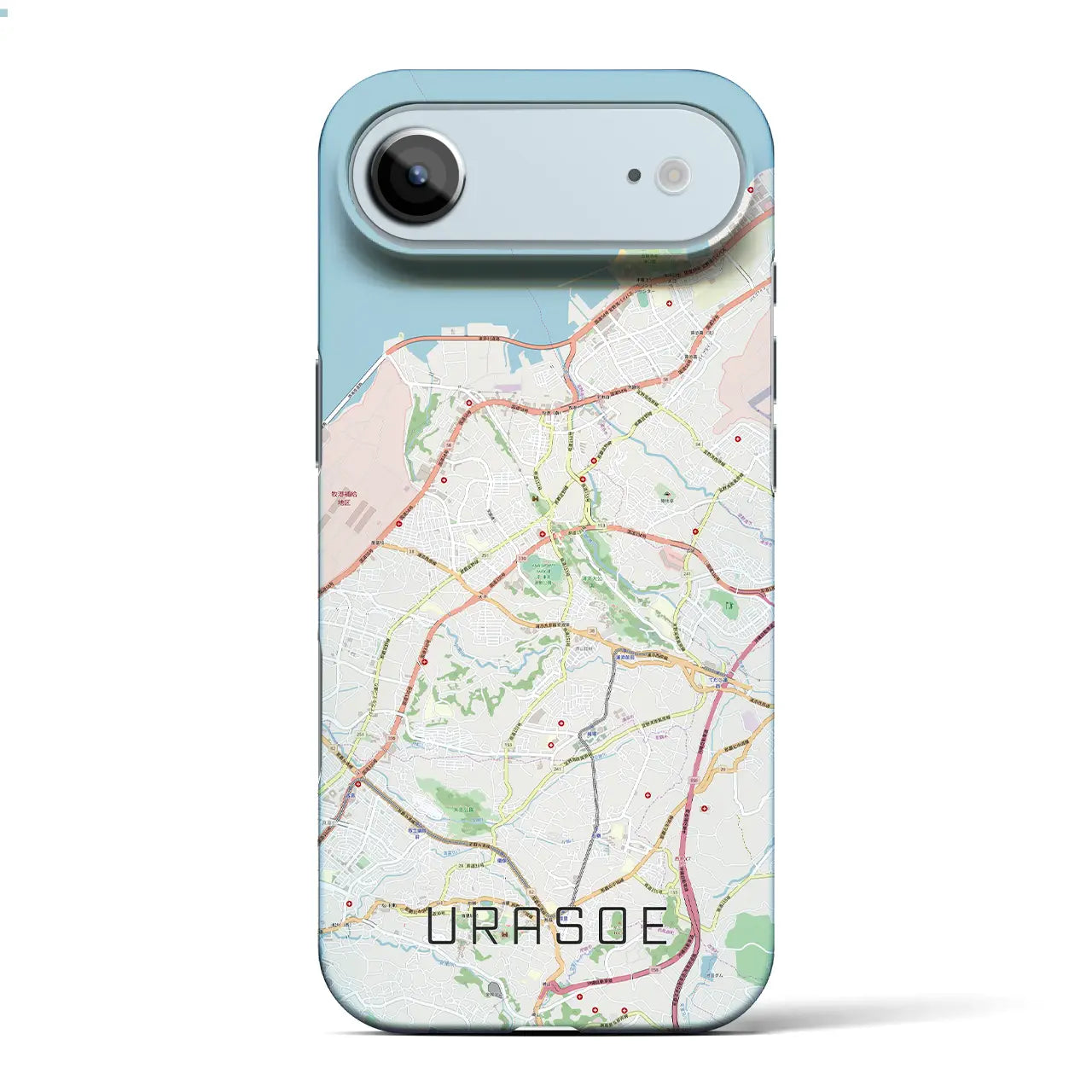 【浦添（沖縄県）】地図柄iPhoneケース（バックカバータイプ）ブラック・iPhone 17 Pro Max 用