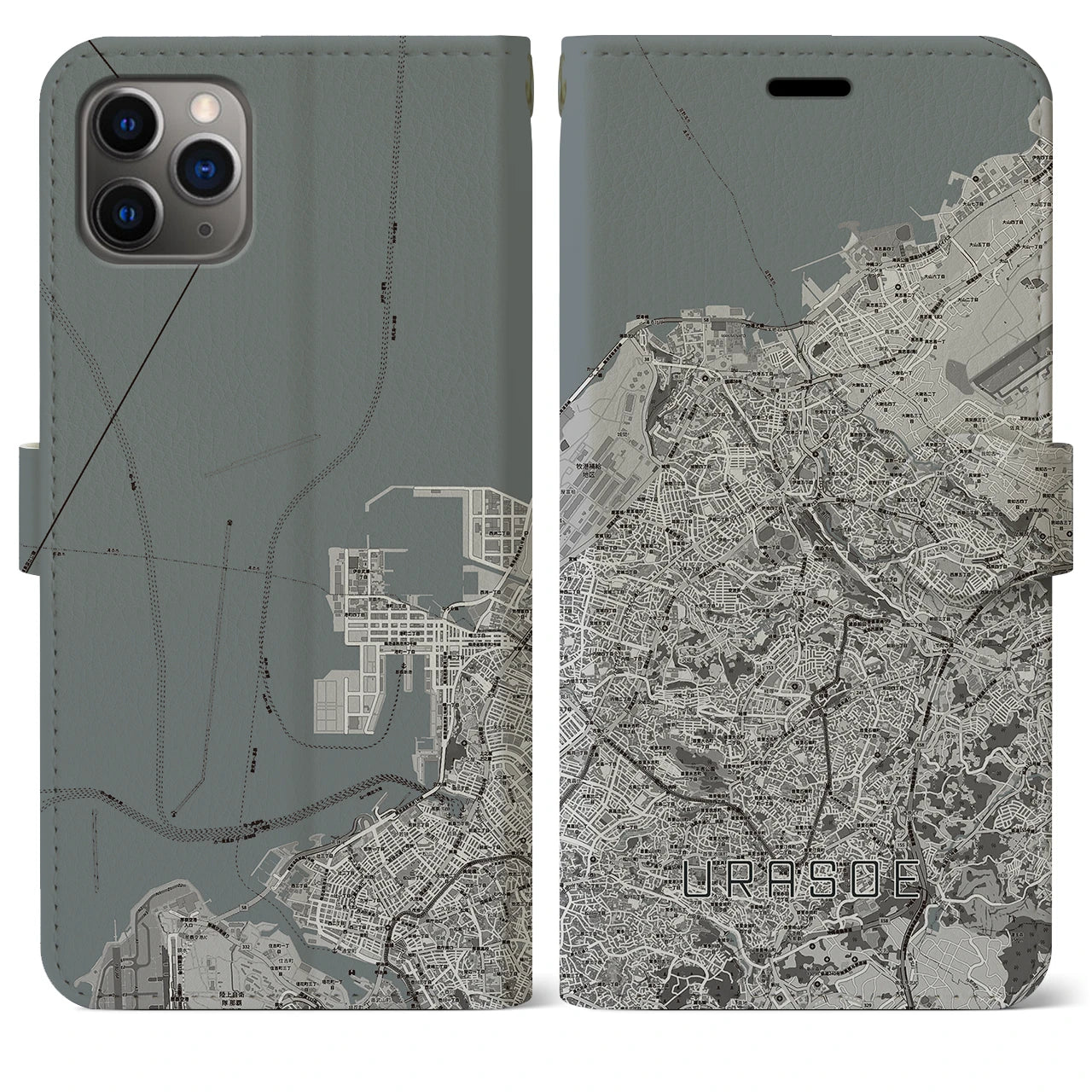 【浦添（沖縄県）】地図柄iPhoneケース（手帳タイプ）