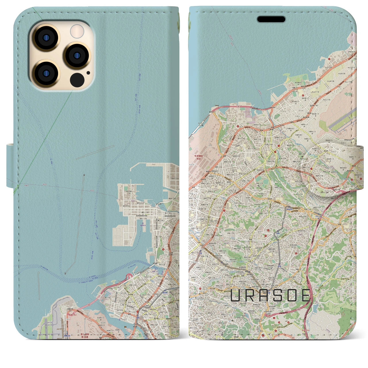 【浦添（沖縄県）】地図柄iPhoneケース（手帳タイプ）