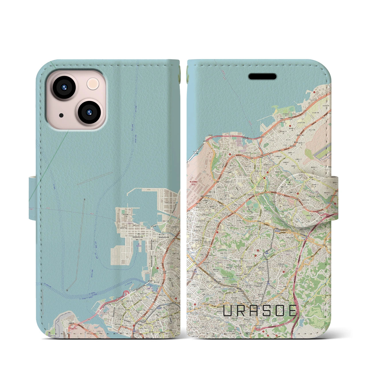【浦添（沖縄県）】地図柄iPhoneケース（手帳タイプ）