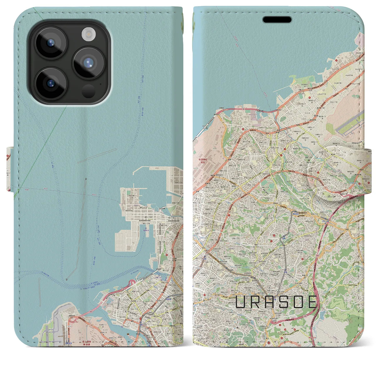 【浦添（沖縄県）】地図柄iPhoneケース（手帳タイプ）