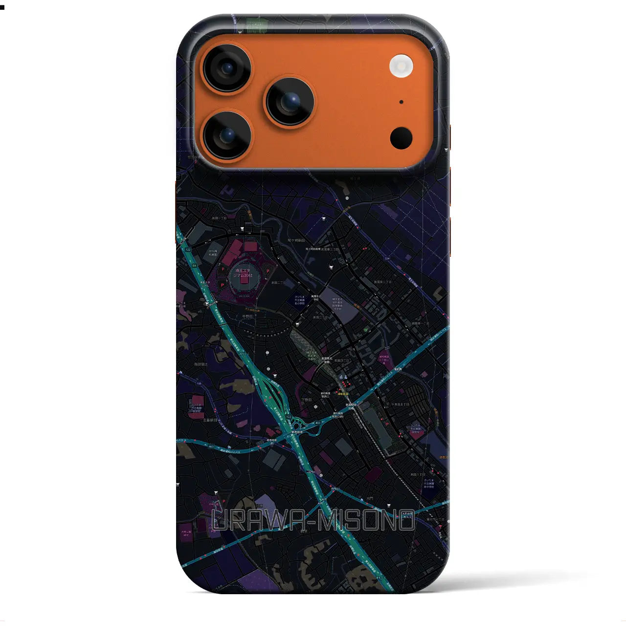 【浦和美園2（埼玉県）】地図柄iPhoneケース（バックカバータイプ）