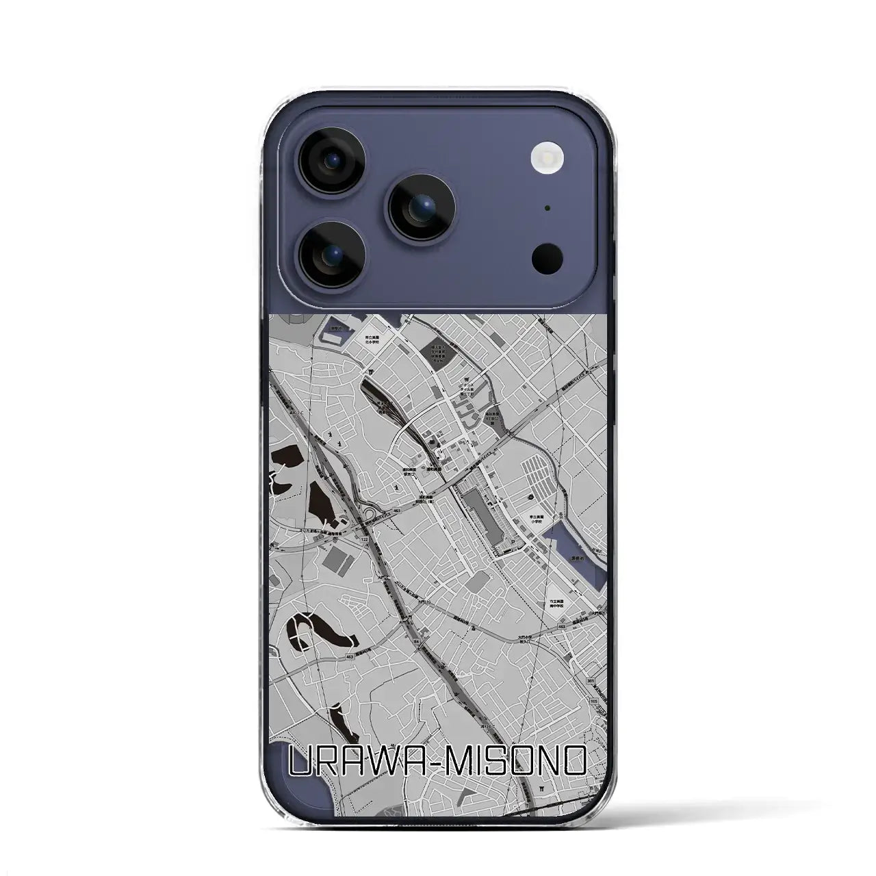 【浦和美園（埼玉県）】地図柄iPhoneケース（クリアタイプ）