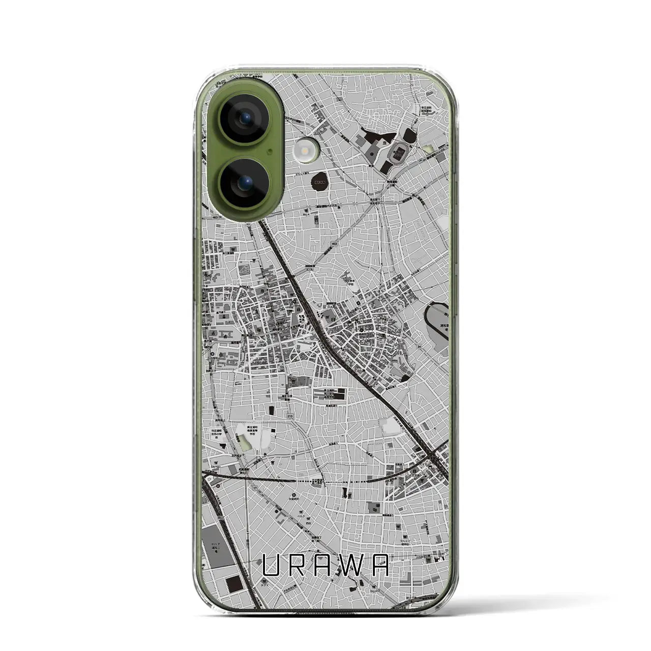 【浦和（埼玉県）】地図柄iPhoneケース（クリアタイプ）モノトーン・iPhone 17 Pro Max 用