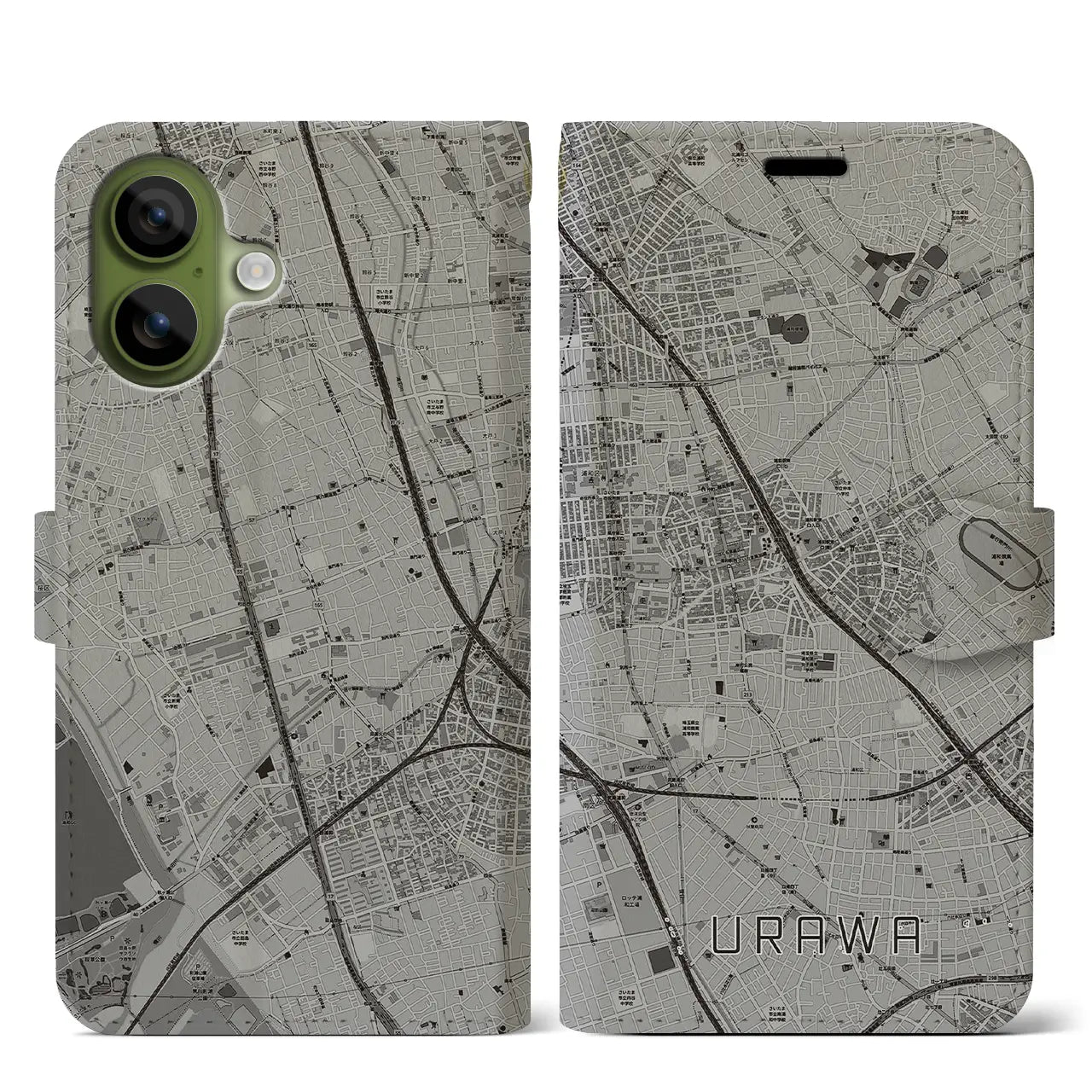 【浦和（埼玉県）】地図柄iPhoneケース（手帳タイプ）