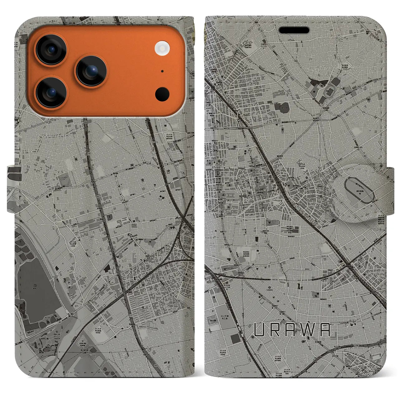 【浦和（埼玉県）】地図柄iPhoneケース（手帳タイプ）