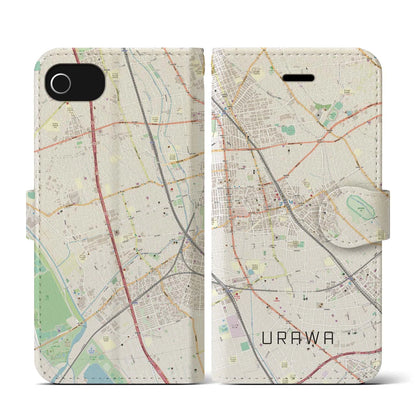 【浦和（埼玉県）】地図柄iPhoneケース（手帳タイプ）ナチュラル・iPhone SE（第3 / 第2世代） / 8 / 7 / 6s / 6 用