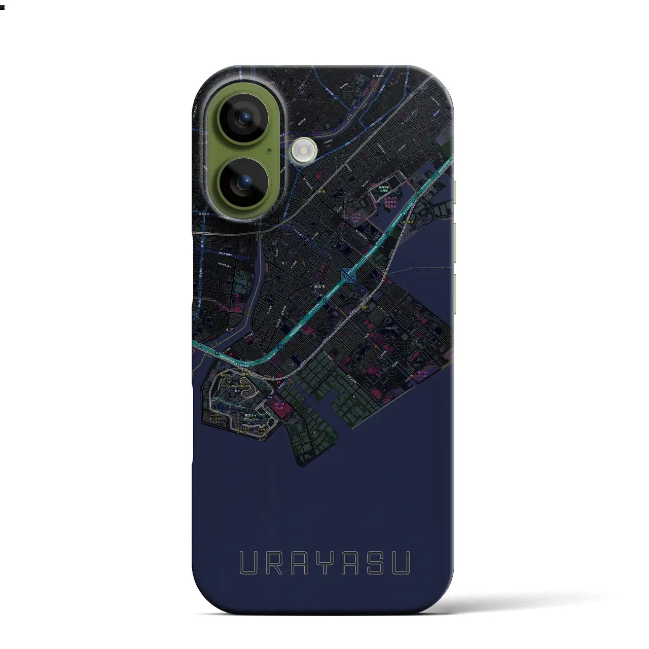 【浦安2（千葉県）】地図柄iPhoneケース（バックカバータイプ）