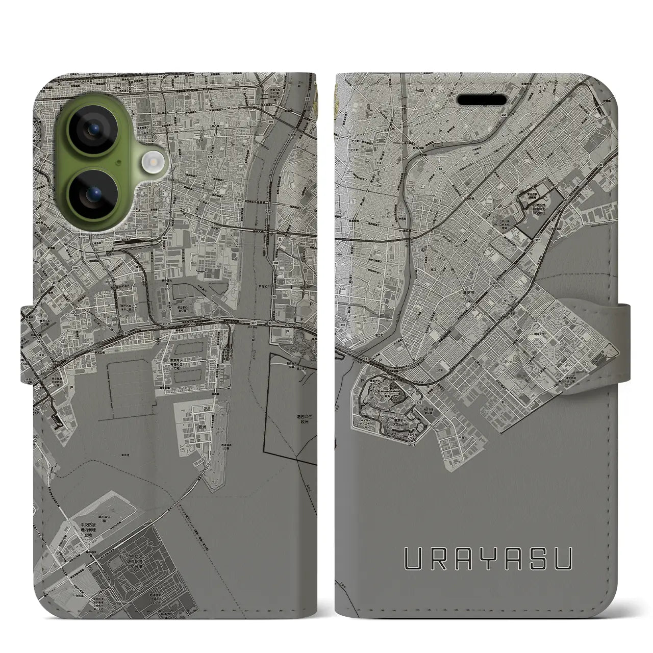 【浦安2（千葉県）】地図柄iPhoneケース（手帳タイプ）