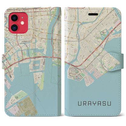 【浦安2（千葉県）】地図柄iPhoneケース（手帳タイプ）ナチュラル・iPhone 11 用