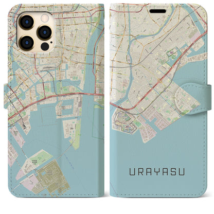 【浦安2（千葉県）】地図柄iPhoneケース（手帳タイプ）ナチュラル・iPhone 12 Pro Max 用