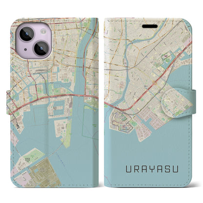 【浦安2（千葉県）】地図柄iPhoneケース（手帳タイプ）ナチュラル・iPhone 14 用