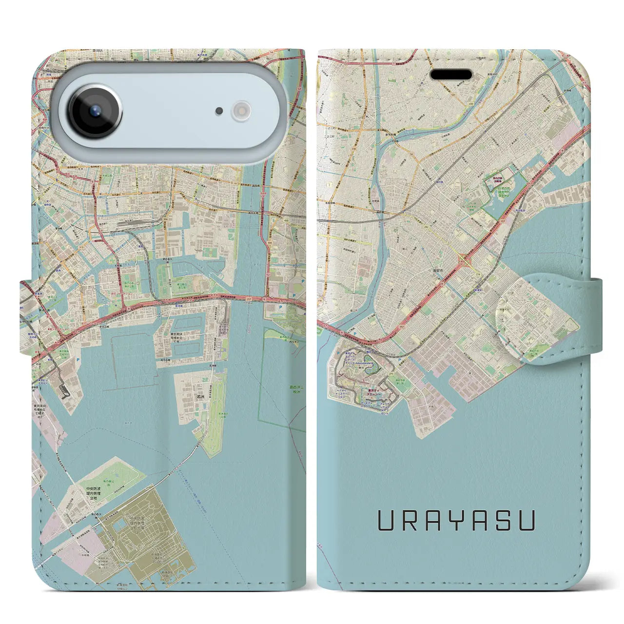 【浦安2（千葉県）】地図柄iPhoneケース（手帳タイプ）