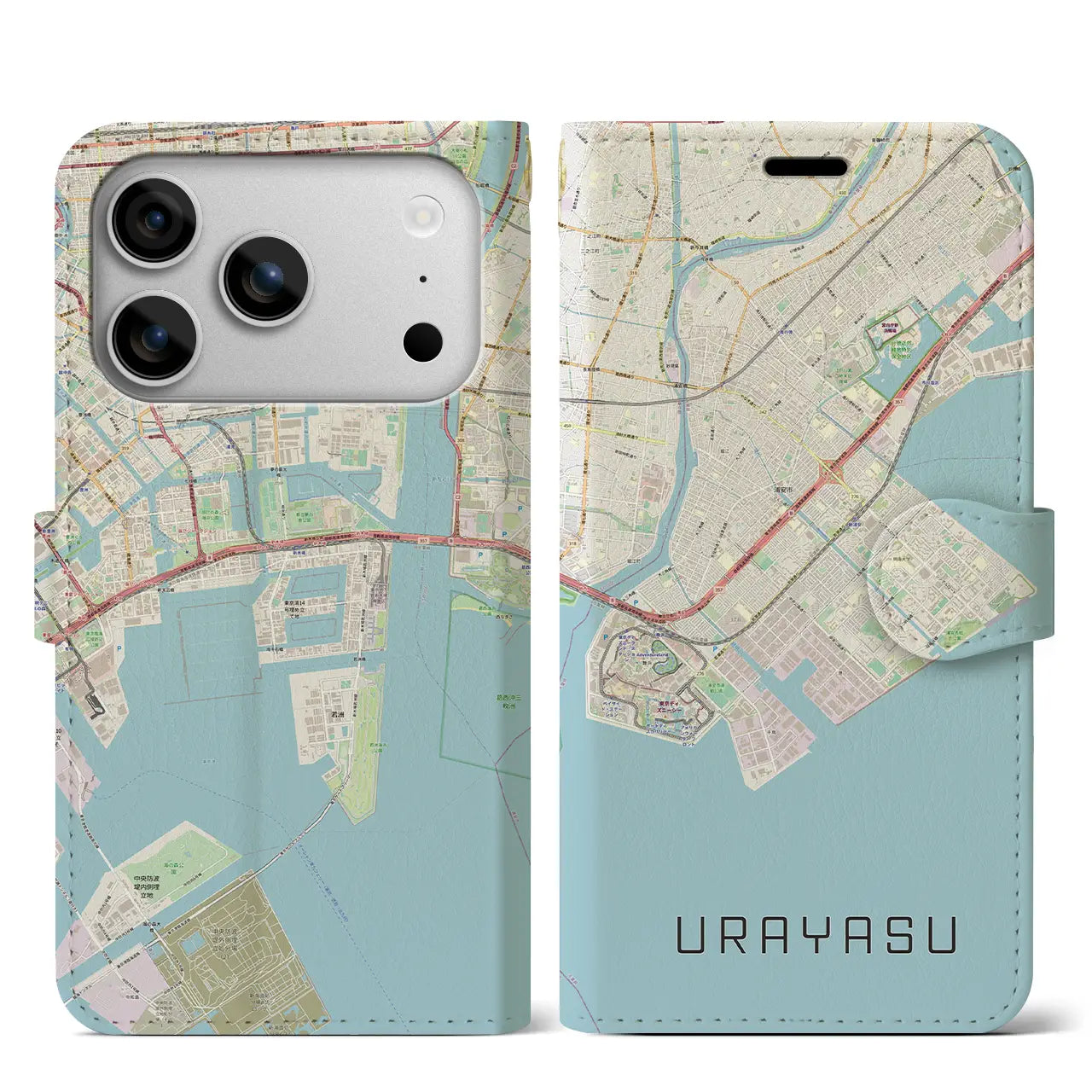 【浦安2（千葉県）】地図柄iPhoneケース（手帳タイプ）